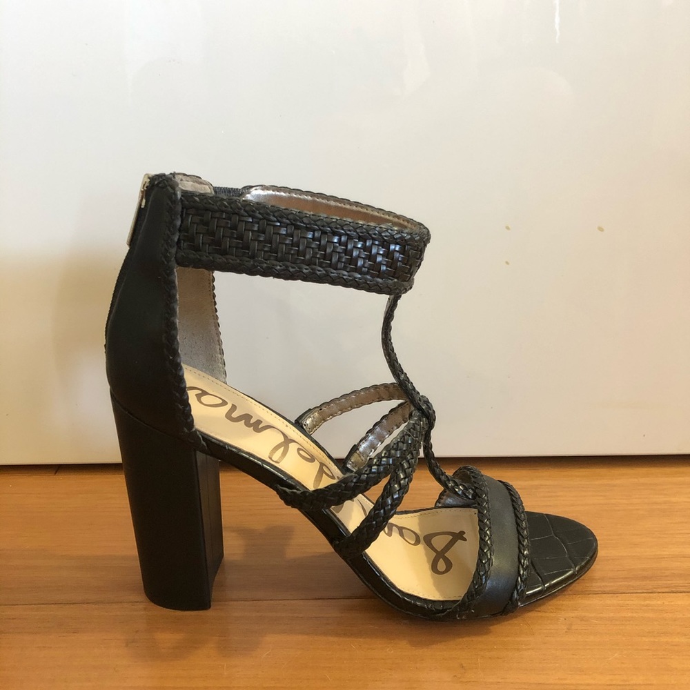 Sam Edelman Yordana Braided T Strap Black Heels Size 10